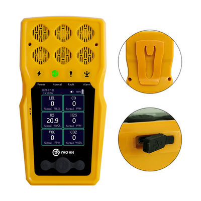 携帯マルチガス解析器 6 イン 1 EX CO2 CO2 O2 NO2 H2S VOC NH3 6 パンプ付きガス検出器