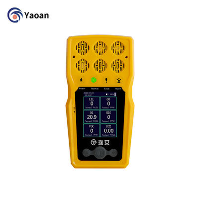 CE ATEX 6 in 1 ポータブルガス検出器 CO CO2 H2S CL2 NH3 CH4 NO2 H2 多気ガス検出器
